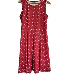 Retro Fit & Flare A Line Polkadot Swing Sleeveless Dress Size Small